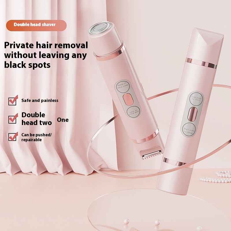 Dual-Head Electric Shaver for Painless Women's Epilator and Hair Removal Device for Bikini, Underarm, Facial, and Legs