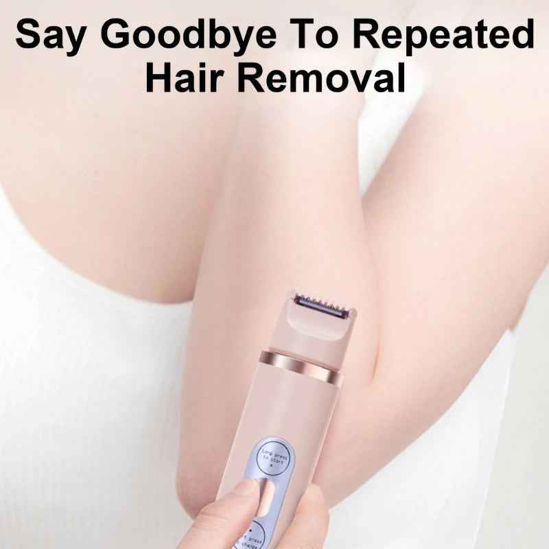 Dual-Head Electric Shaver for Painless Women's Epilator and Hair Removal Device for Bikini, Underarm, Facial, and Legs