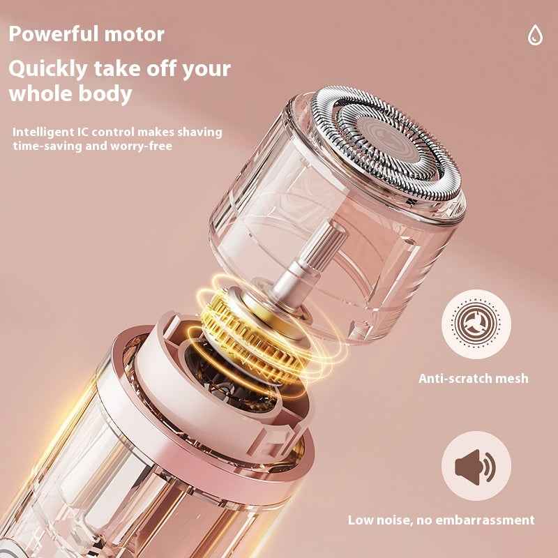 Dual-Head Electric Shaver for Painless Women's Epilator and Hair Removal Device for Bikini, Underarm, Facial, and Legs